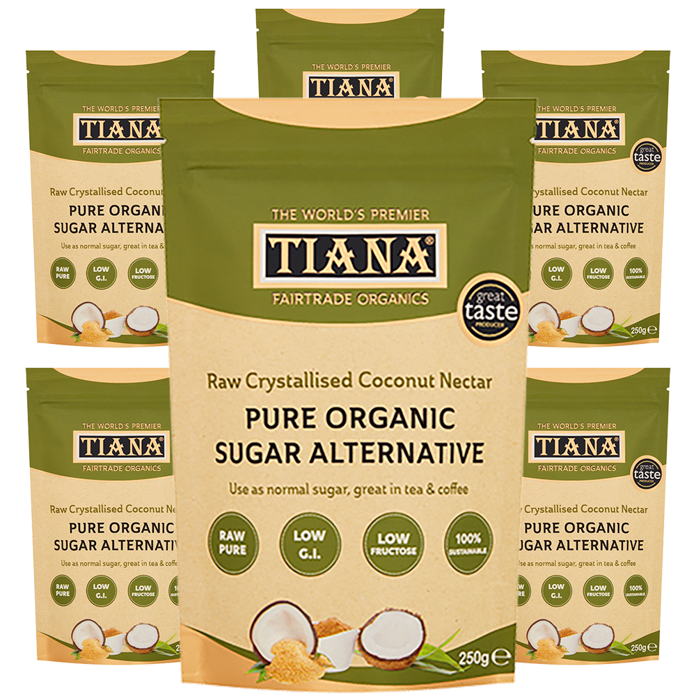 TIANA Organic Crystallised Raw Coconut Nectar, 6 for 4
