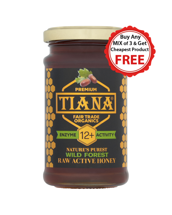 TIANA Fairtrade Organics Raw Active Wild Forest Honey 12+