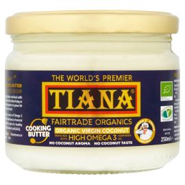 TIANA Fairtrade Organics Omega-3 Virgin Coconut Cooking Butter  X24 - rrp. £143.46