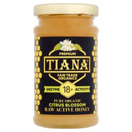 TIANA Fairtrade Organics Raw Active Citrus Blossom Honey 18+  X12 - rrp. £227.88