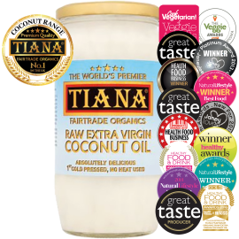  TIANA® Fairtrade Organic Raw Extra Virgin Coconut Oil – UK’s No.1 for Cooking, Beauty & Wellness 750ml 