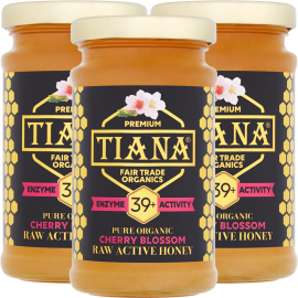 TIANA Pure Organic Raw Active Cherry Blossom Honey 39+ 3 for 2