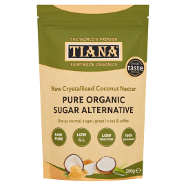TIANA Organic Crystallised Raw Coconut Nectar, Sugar Alternative 250g