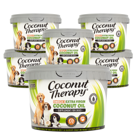 TIANA Coconut Therapy, Omega 3 Food Supplement with Coconut Oil for Dogs 500g, 6 for 4 