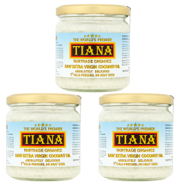 TIANA Fairtrade Organic Raw Extra Virgin Coconut Oil 350ml, 3 for 2