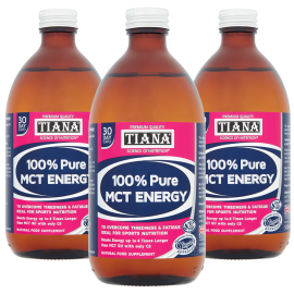 TIANA Fairtrade Organic 100% Pure MCT Oil Energy 500ml 3 for 2, 90 days supply 