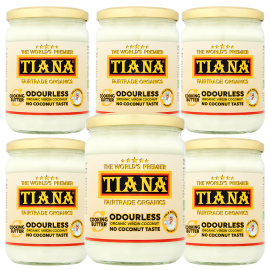 TIANA Organic Virgin Coconut Odourless Butter 500ml, 6 for 5