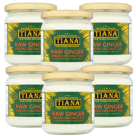 TIANA Fairtrade Organic Ginger Raw Extra Virgin Coconut Oil, 6 for 4