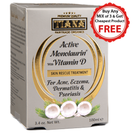 TIANA Fairtrade Organics Active Monolaurin Treatment For Eczema, Dermatitis and Psoriasis 