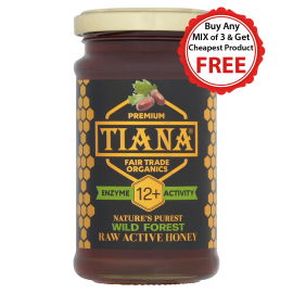 TIANA Fairtrade Organics Raw Active Wild Forest Honey 12+