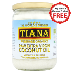 TIANA Fairtrade Organics Raw Extra Virgin Coconut Oil 500ml
