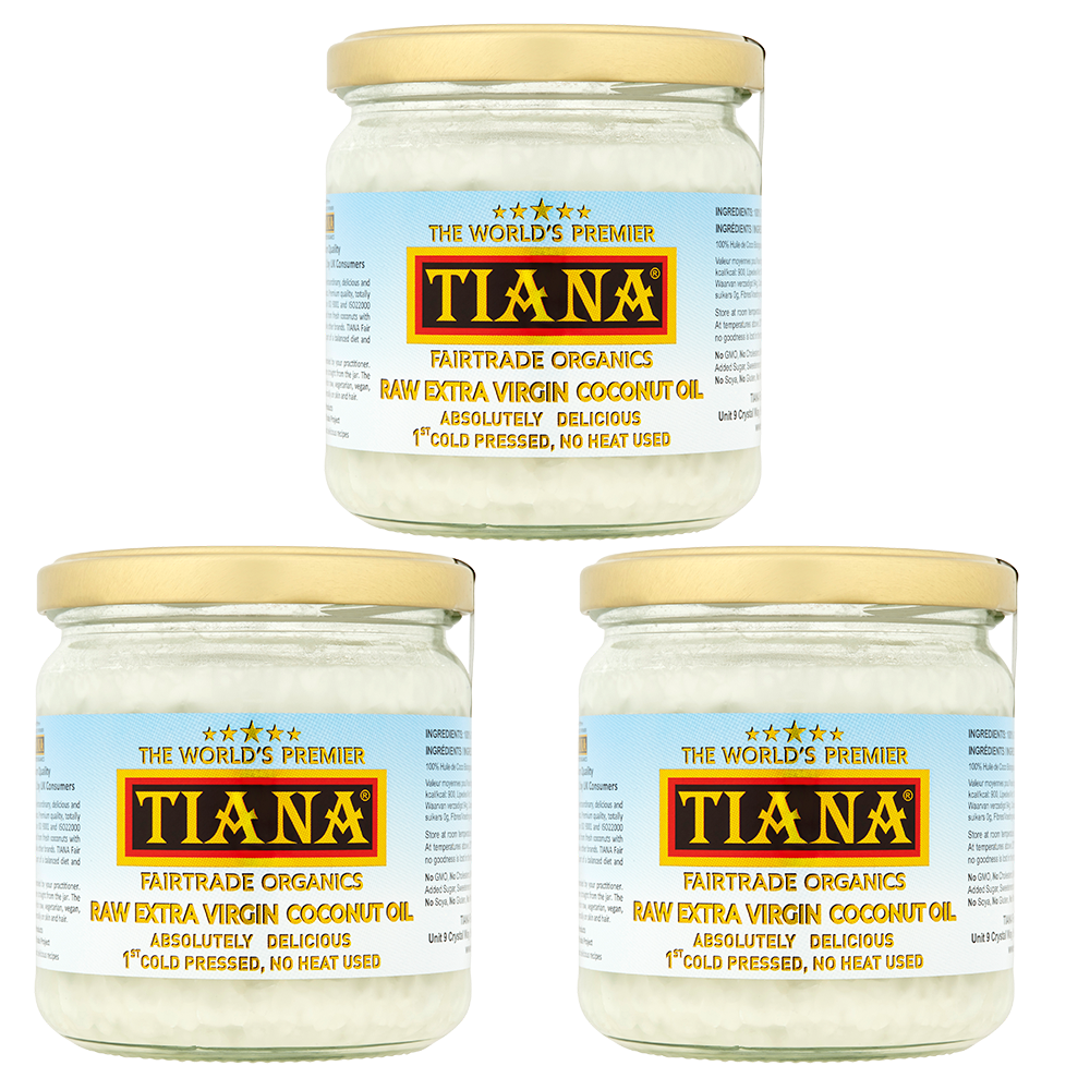 TIANA Fairtrade Organic Raw Extra Virgin Coconut Oil 350ml, 3 for 2