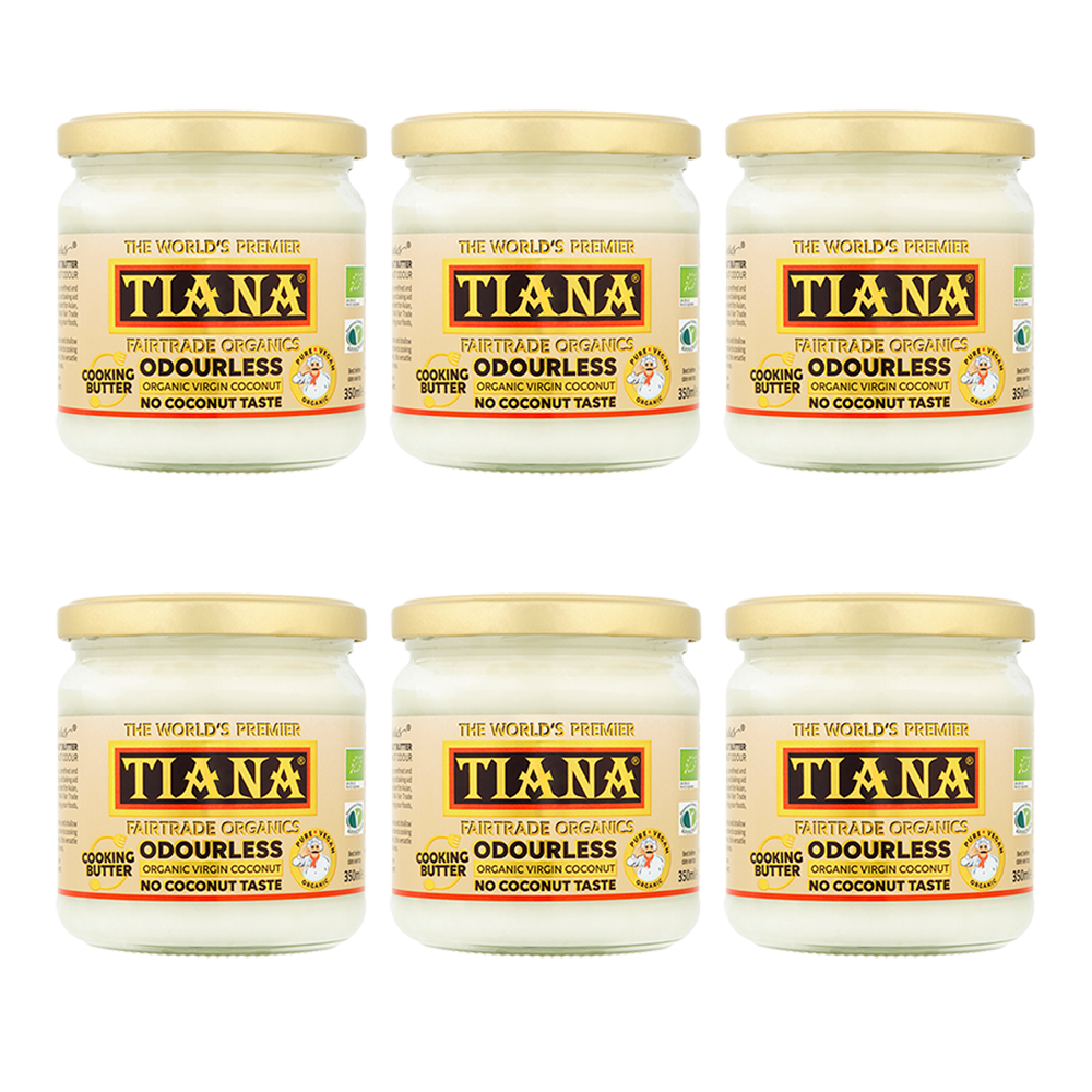 TIANA Organic Virgin Coconut Odourless Cooking Butter, 6 for 5