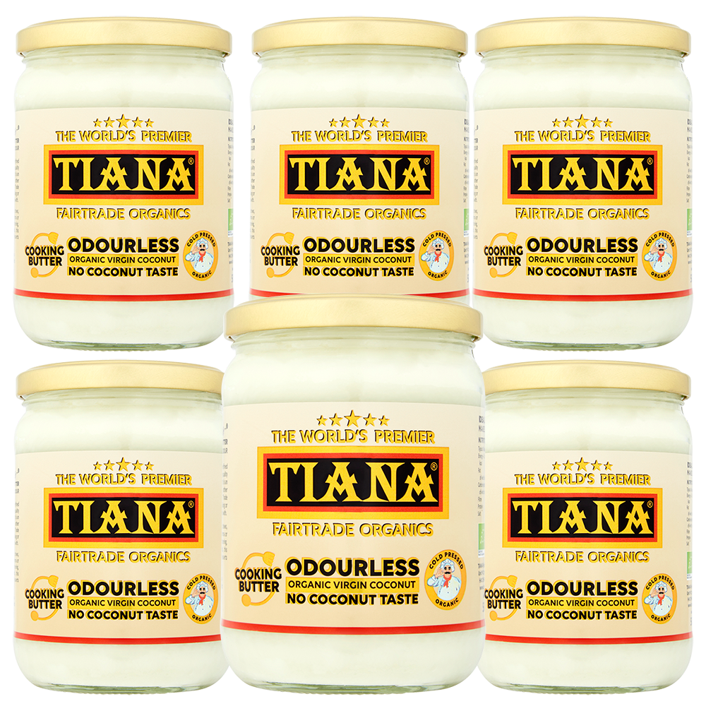 TIANA Organic Virgin Coconut Odourless Butter 500ml, 6 for 5