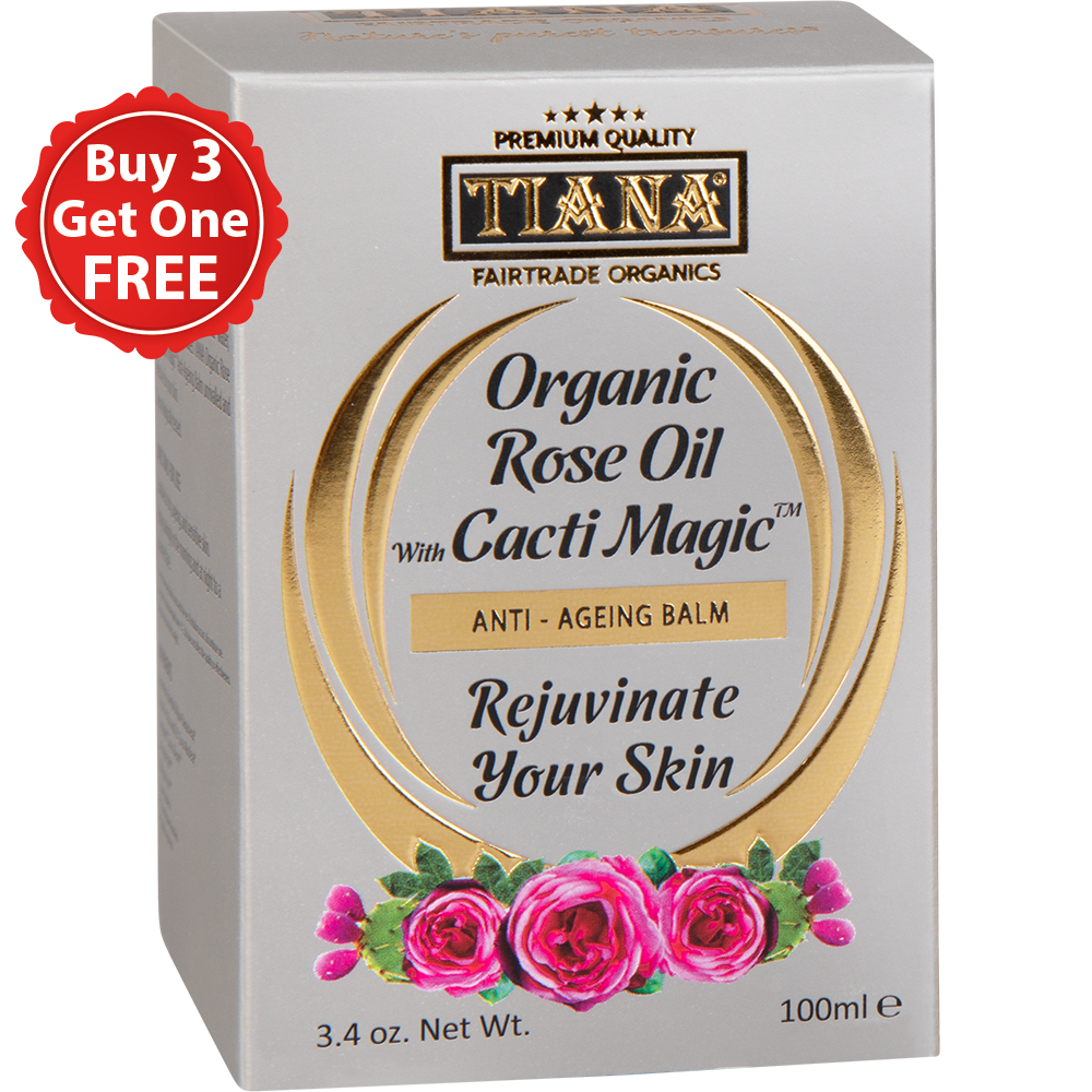 TIANA Fairtrade Organic Rose Oil Anti-Ageing Balm 100g, 3 for 2