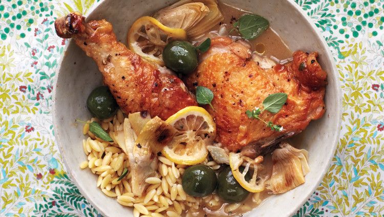 Braised Chicken with Olives and Artichokes Recipe